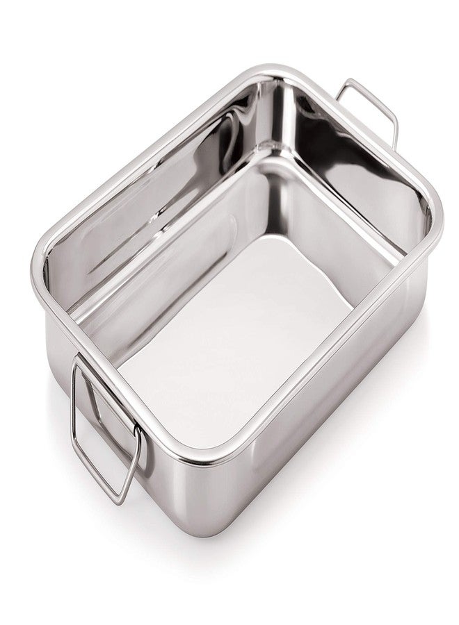 Chef Direct Stainless Steel Roasting Pan with Folding Handles - (Silver, 35cm) - Image 1
